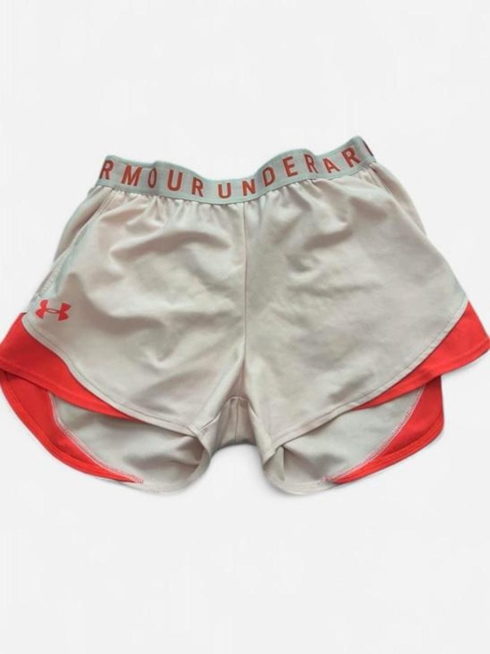 Under Armour Women’s Two-Tone Athletic Shorts - Light Pink with Coral Trim